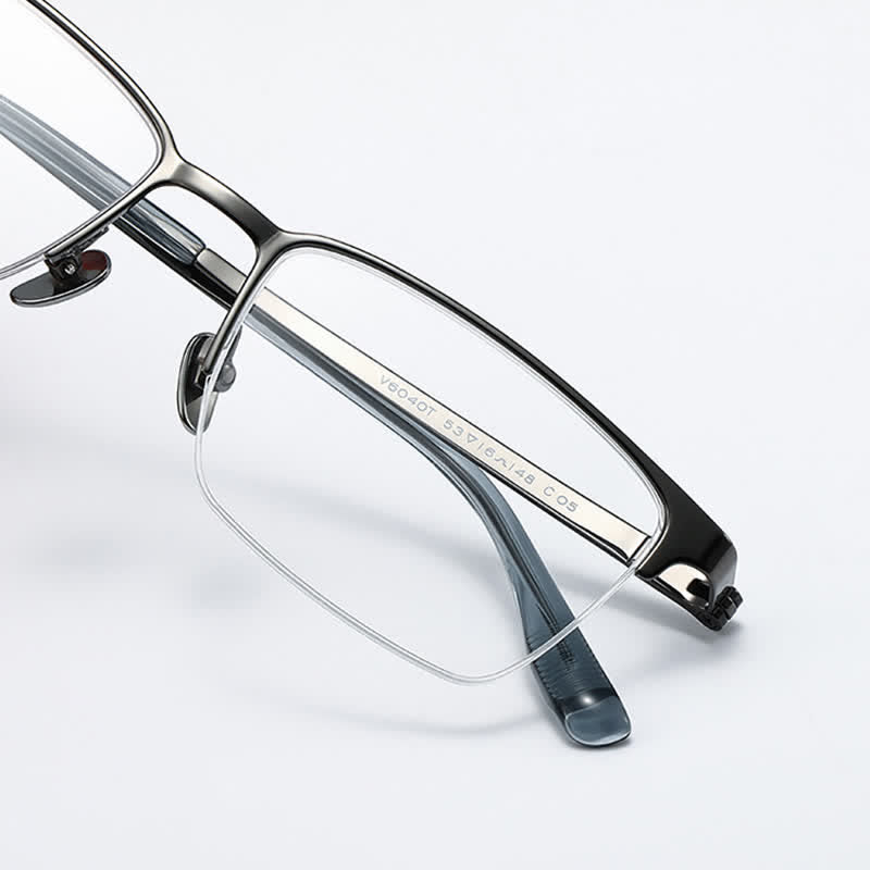 Spykay™ EG26795 Titanium Rectangle Frame Anti-blue Light Simple Browline Glasses