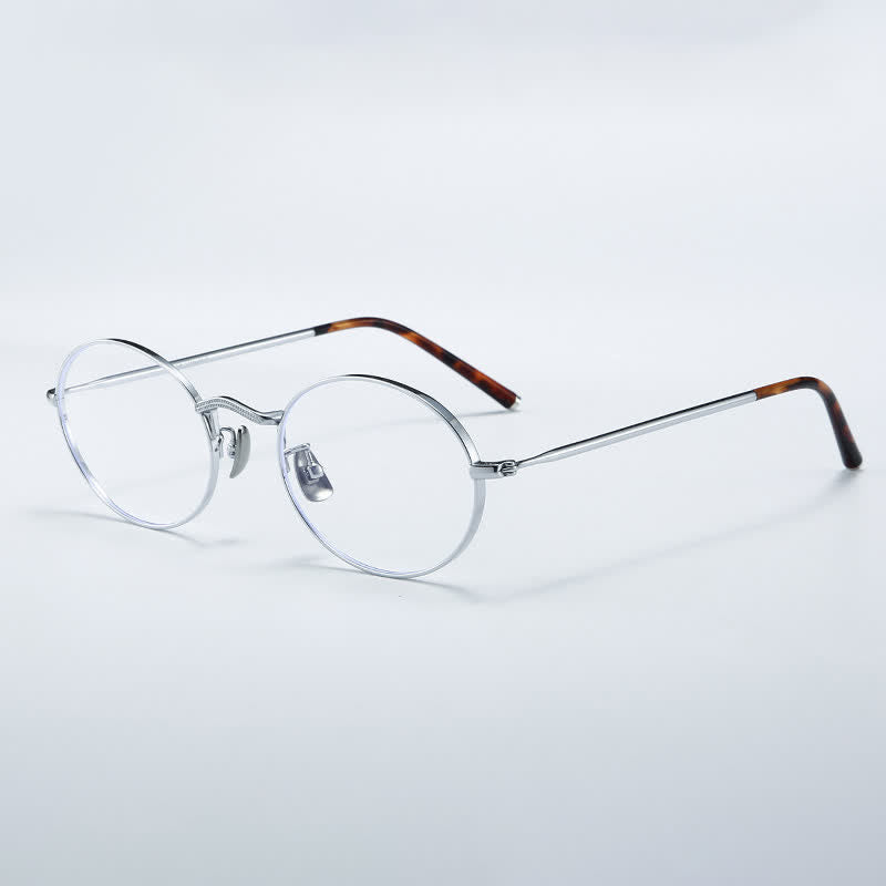 Spykay™ EG26719 Hipster Titanium Oval Frame Anti-blue Light Glasses