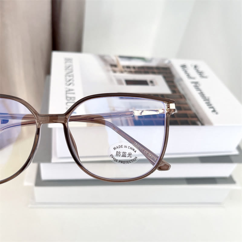 Spykay™ EG1013 Women's TR90 Oval Frame Fashion Minimalist Blue Light Blocking Glasses, Suitable For School