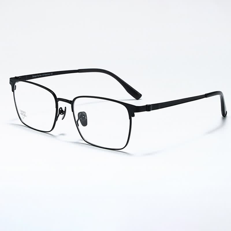 Spykay™ EG26794 Titanium Square Frame Anti-blue Light Simple Browline Glasses