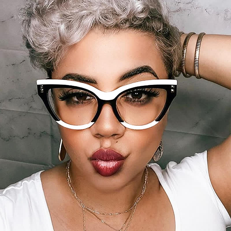 Spykay™ EG26691 Cat-Eye Colorblock Anti-blue Light Glasses