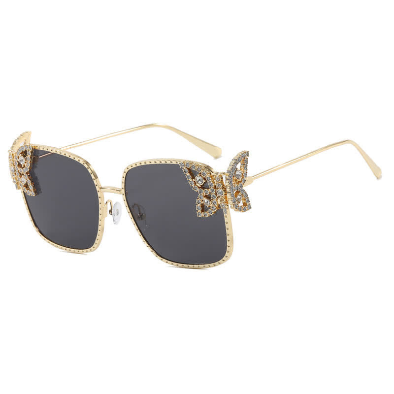 Spykay™ SG60849 Square Frame Butterfly Decor Oversized Sunglasses