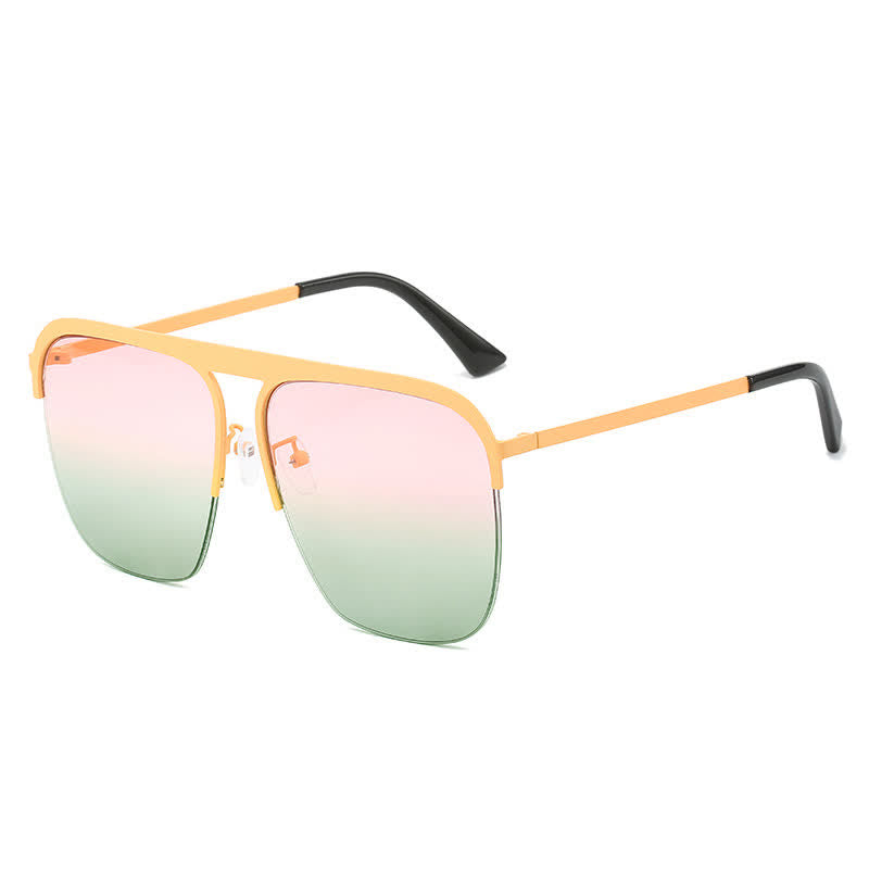 Spykay™ SG60864 Square Frame Semi-Rimless Oversized Sunglasses
