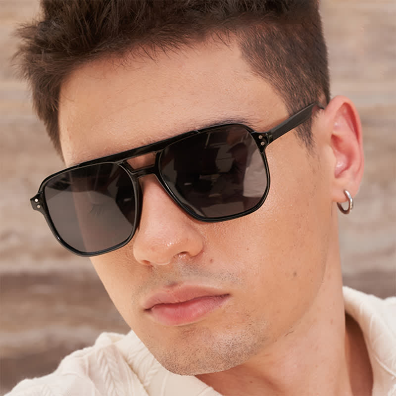 Spykay™ SG60738 Double Bridges Square Frame Classic Sunglasses