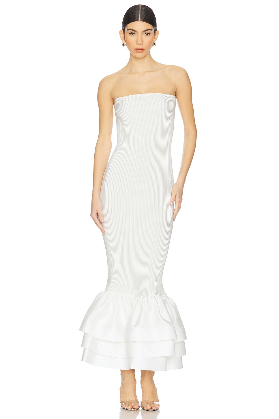 Strapless Floral Mermaid Maxi Dress