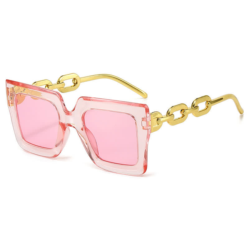 Spykay™ SG60931 Square Oversized Frame Chain Temples Hipster Sunglasses