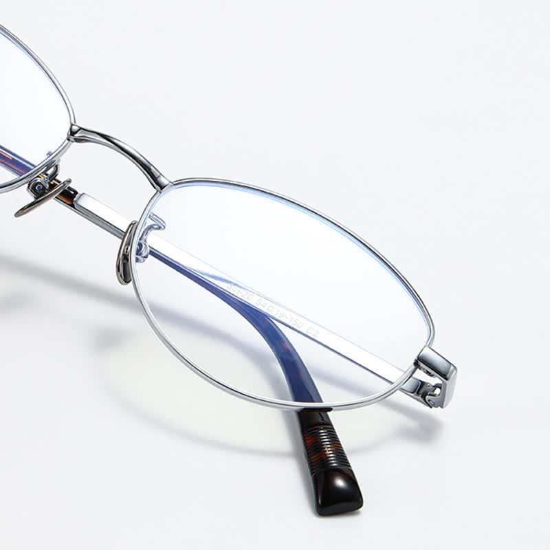 Spykay™ EG26805 Lightweight Retro Oval Titanium Frame Anti-blue Light Glasses