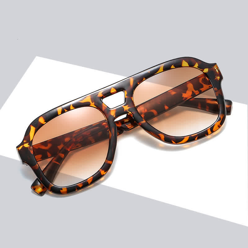 Spykay™ SG60832 Double Bridges Thick Frame Hipster Aviator Sunglasses