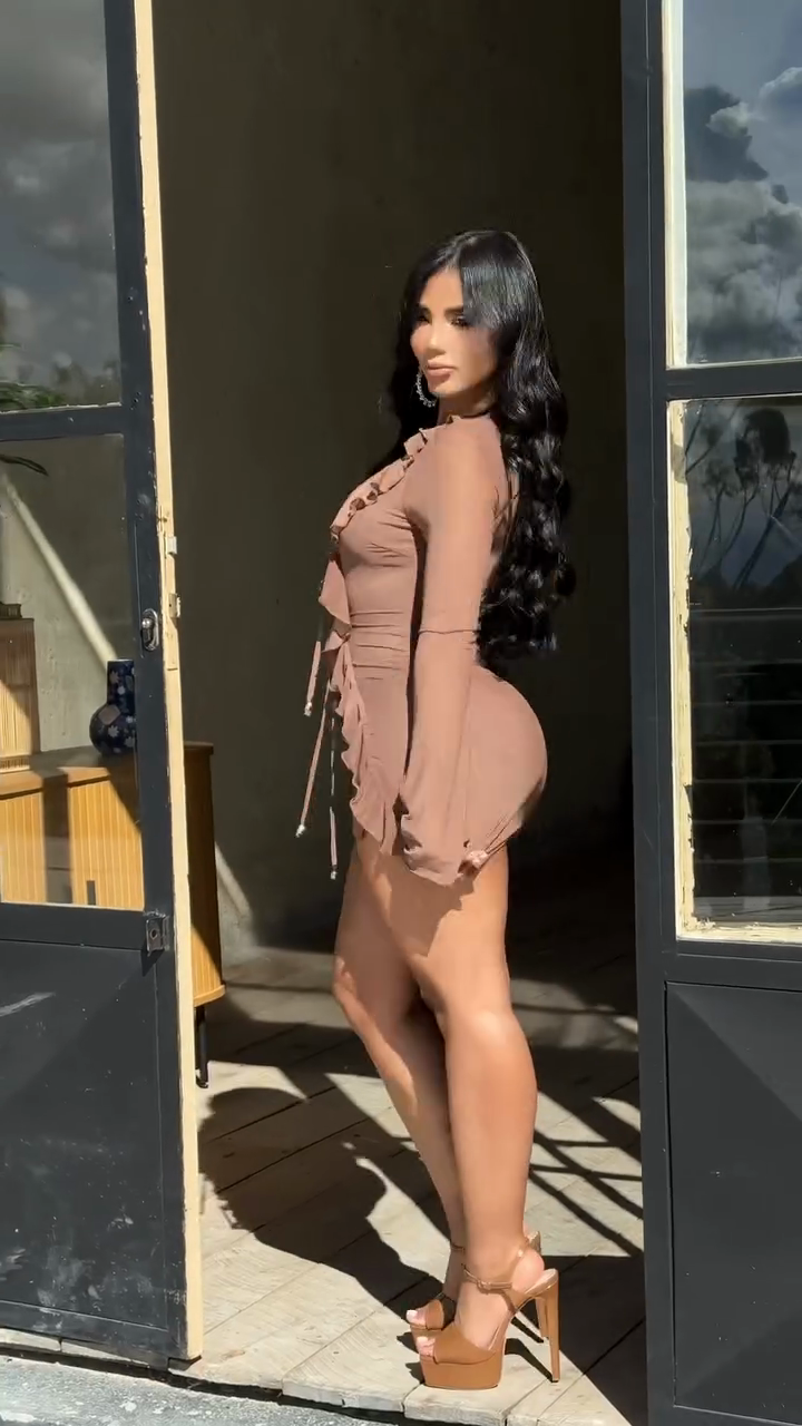 Ruffled Cut - Out Mini Dress