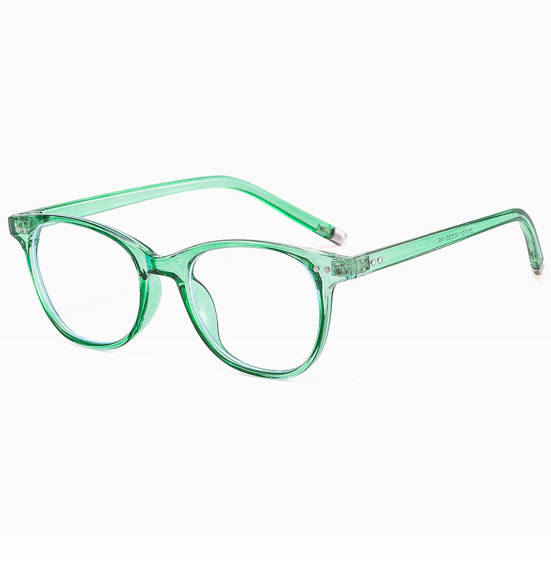 Spykay™ EG1014 Oval Small Frame Vintage Rivet Classic Travel Hammered Flat Lens Blue Light Blocking Glasses For Women