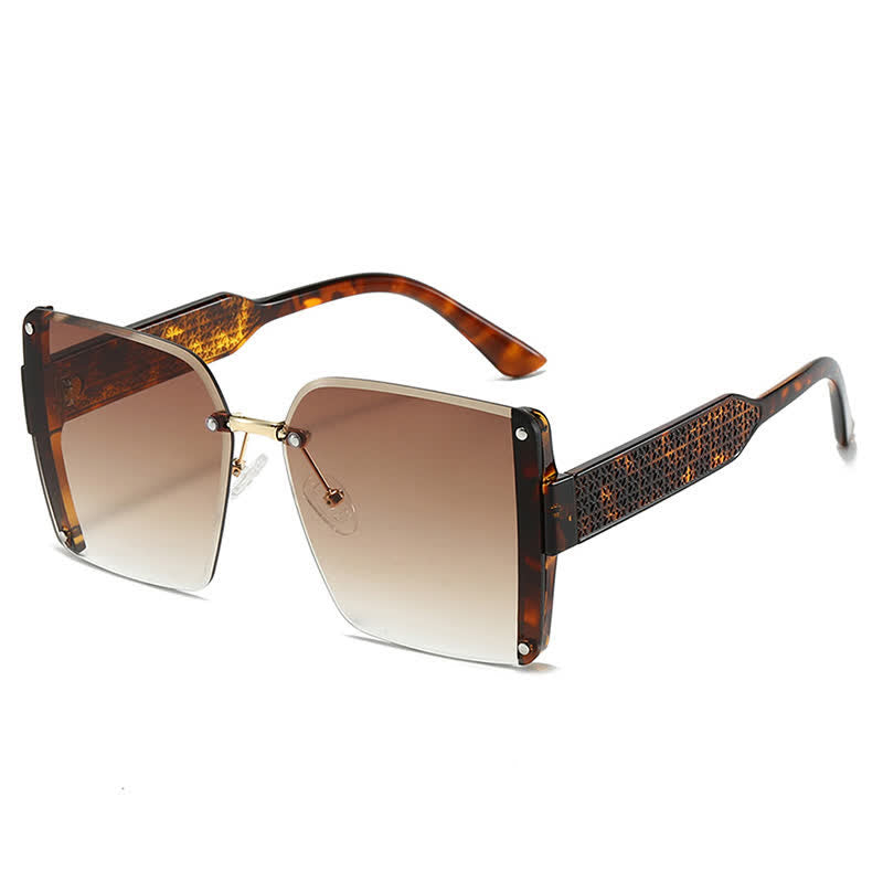 Spykay™ SG60835 Square Frame Oversized Rimless Sunglasses