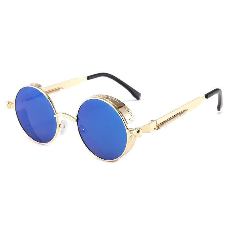 Spykay™ SG60945 Retro Punk Round Frame Spring Temples Sunglasses