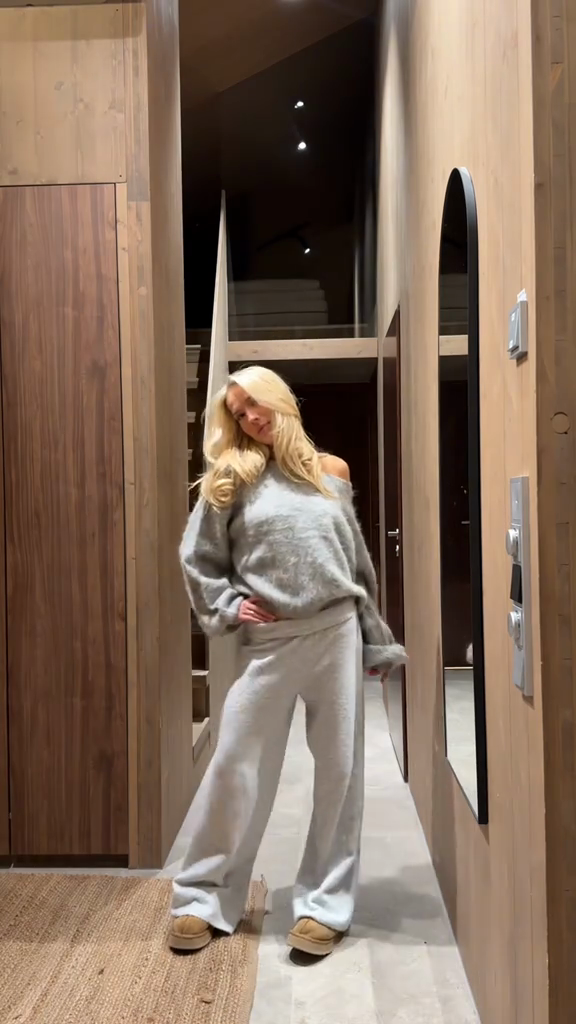 Off-the-shoulder Mohair Fluffy Sweater