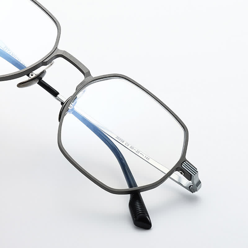 Spykay™ EG26822 Lightweight Titanium Geometric Frame Anti-blue Light Glasses