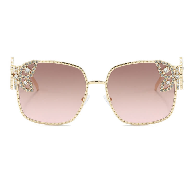 Spykay™ SG60849 Square Frame Butterfly Decor Oversized Sunglasses