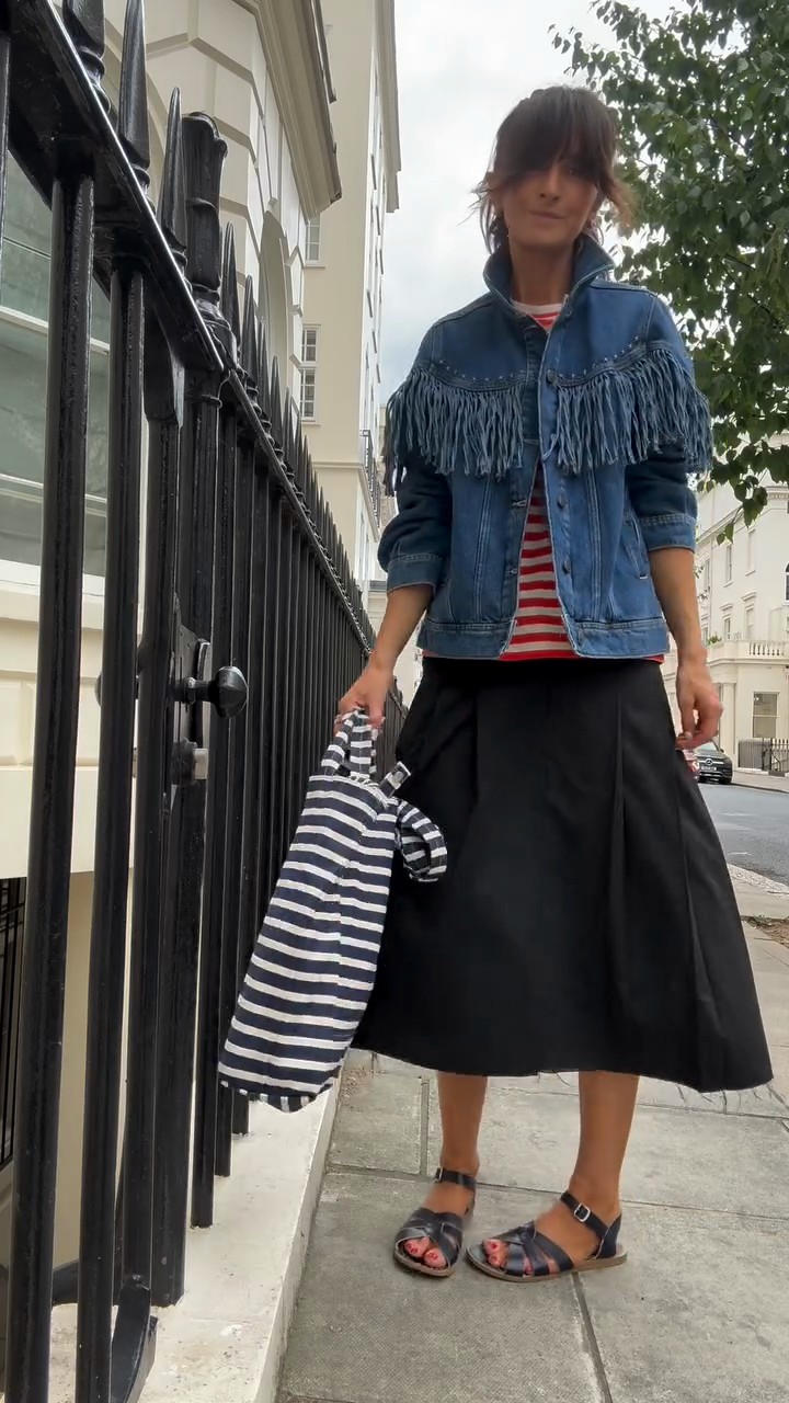 Blue Fringe - detailed Denim Jacket