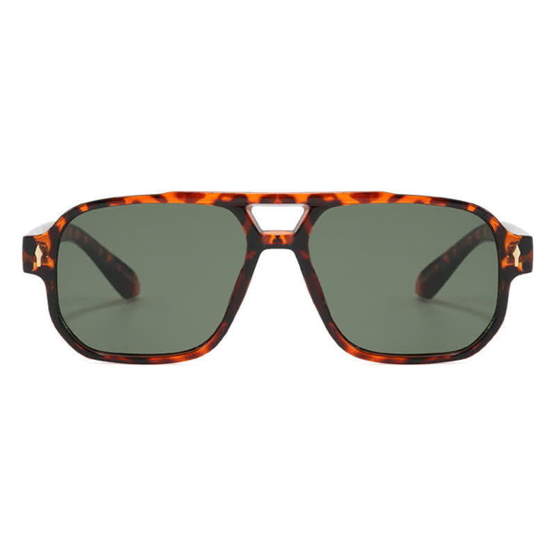 Spykay™ SG60754 Geometric Frame Double Bridges Vintage Sunglasses