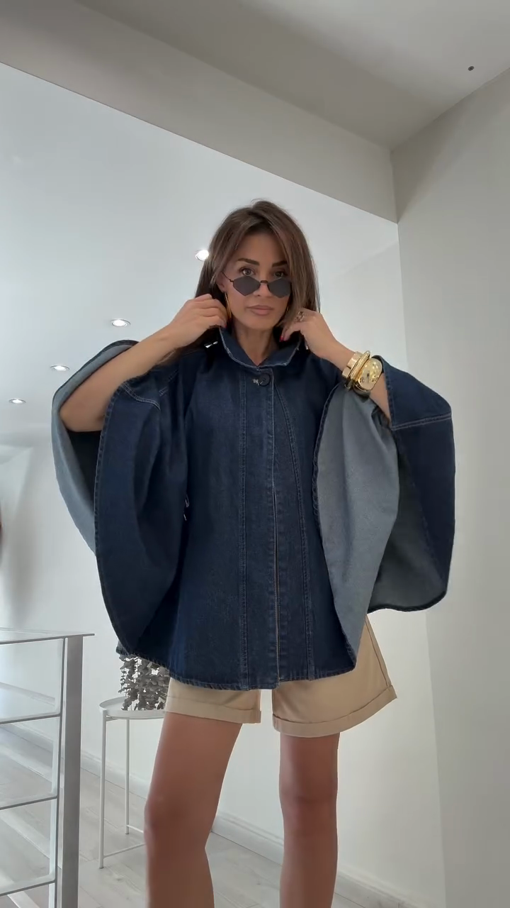 Denim Cape Jacket