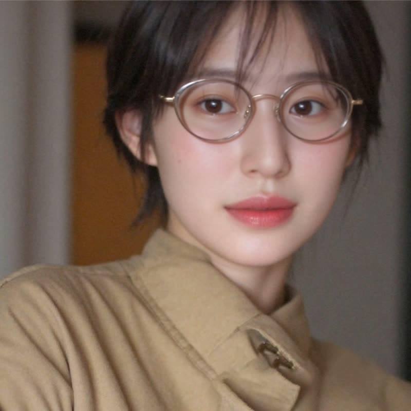 Spykay™ EG26720 Titanium Round Frame Anti-blue Light Hipster Glasses