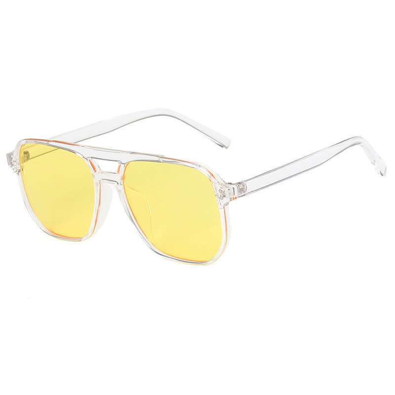 Spykay™ SG60709 Double Bridges Square Frames Oversized Sunglasses