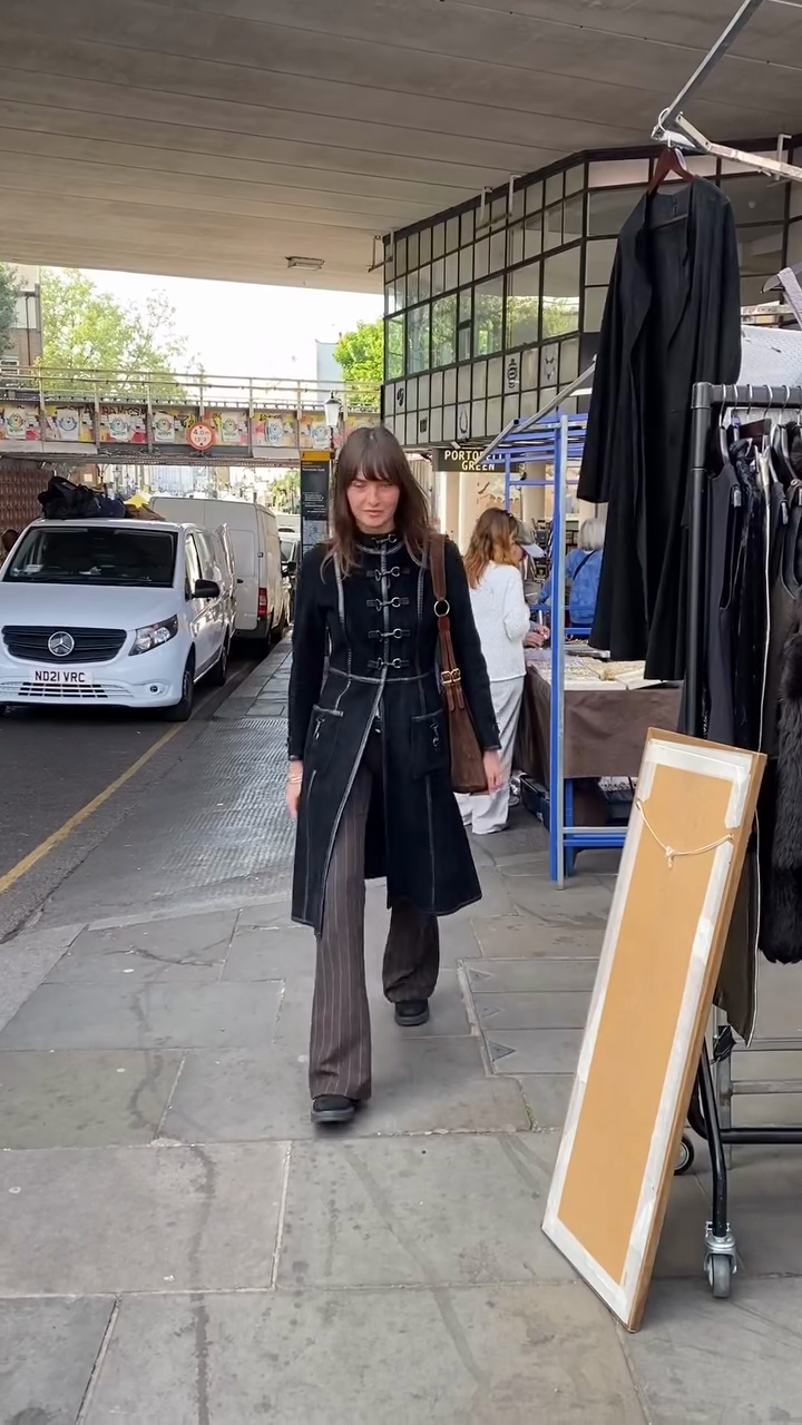 Black Long - Coat with Buckle Detailing