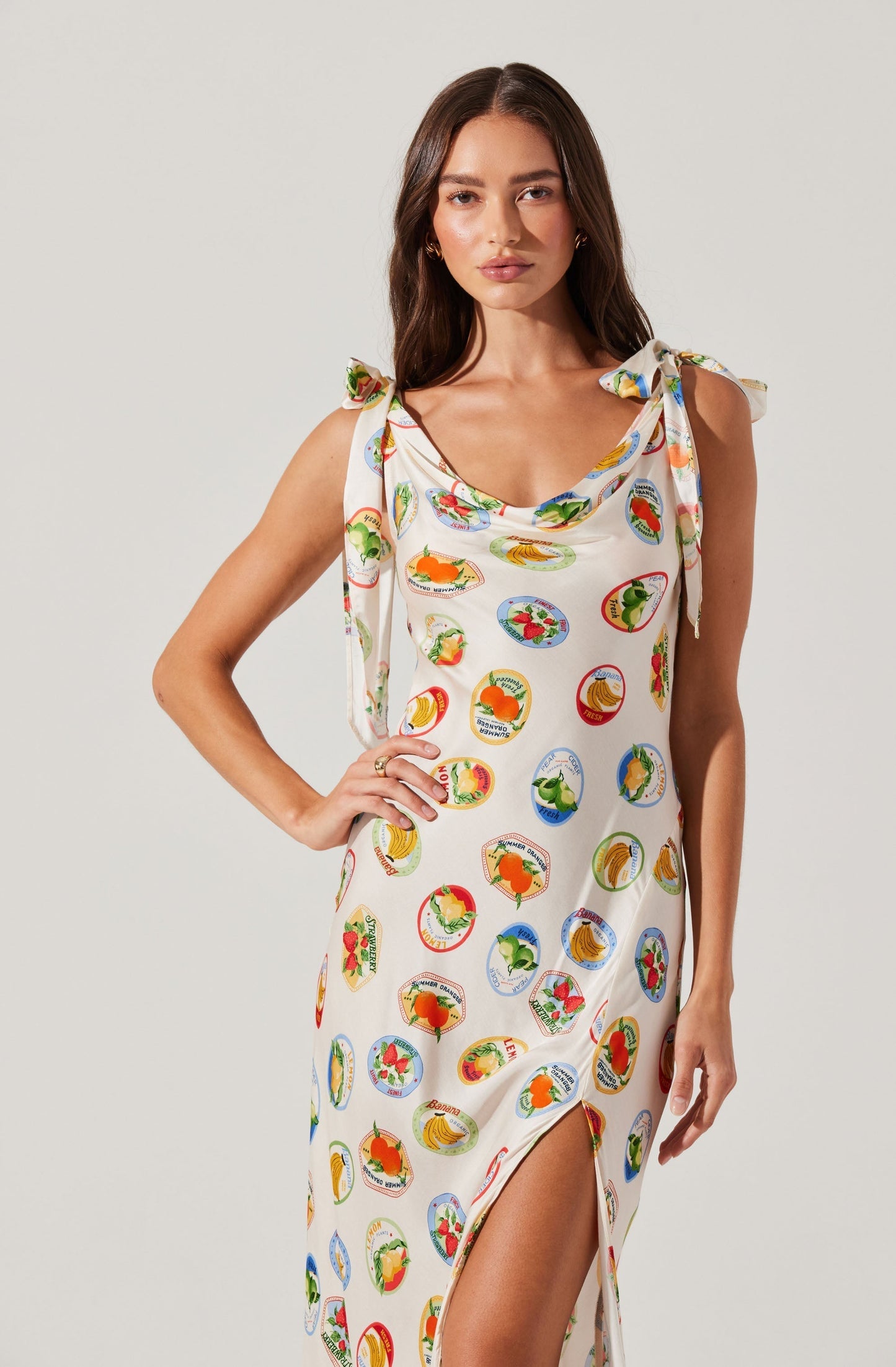 Satin Cowl Neck Midi Dress