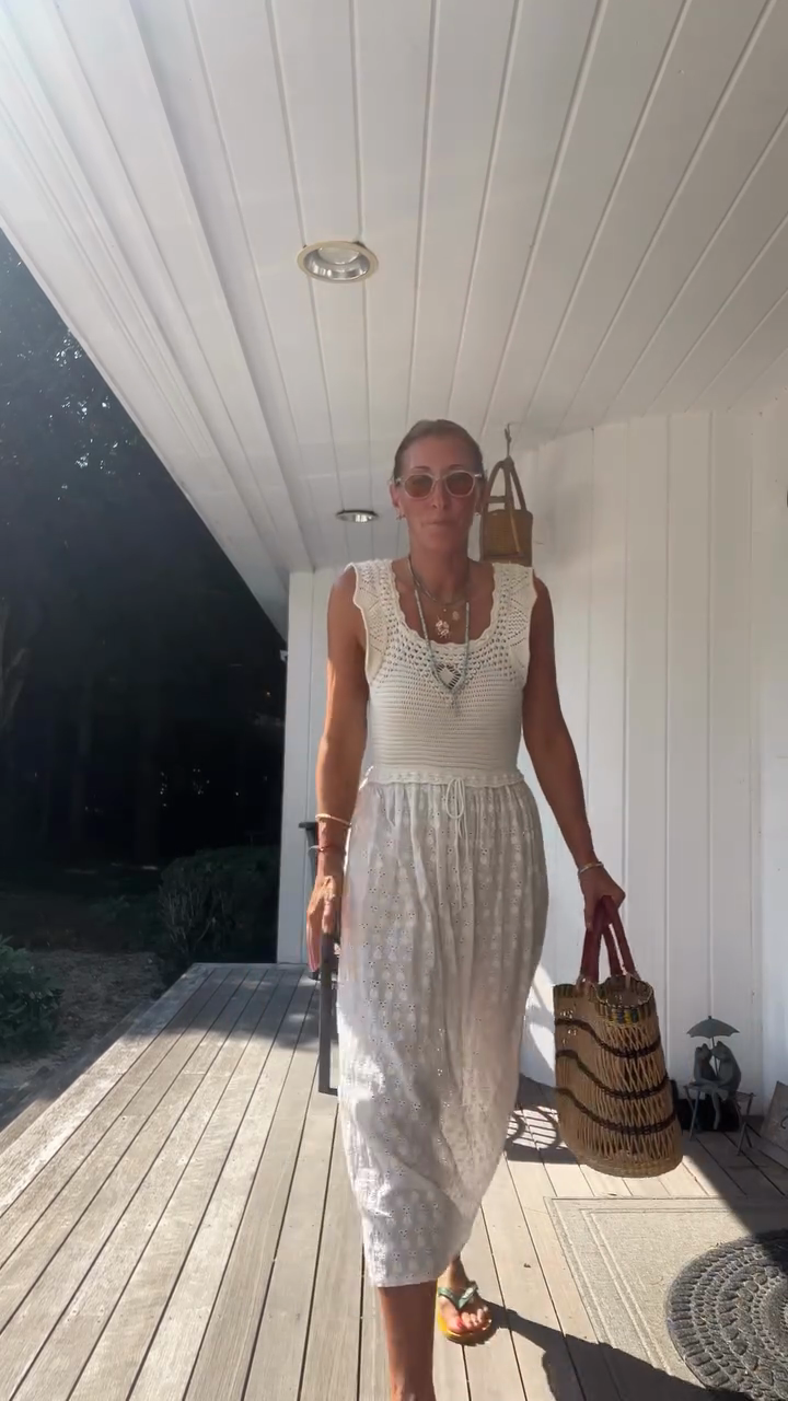 White Crochet - Top Maxi Dress