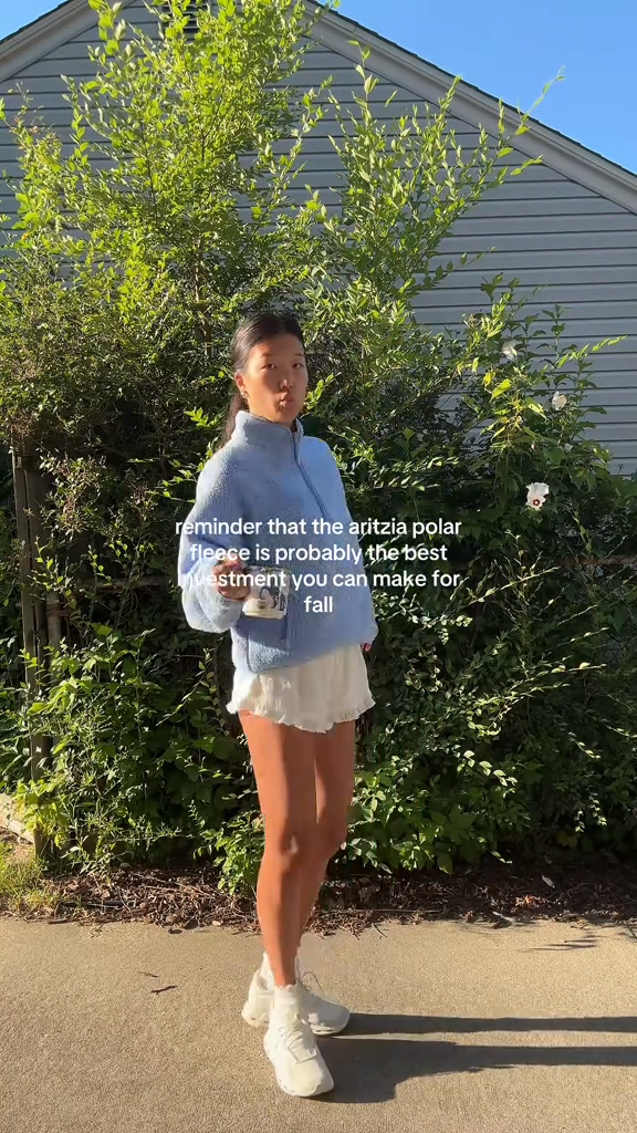 Light Blue Fleece Quarter - Zip Pullover