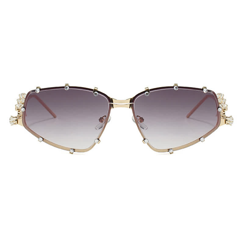 Spykay™ SG60830 Rhinestone Decor Geometric Frame Hipster Y2K Sunglasses