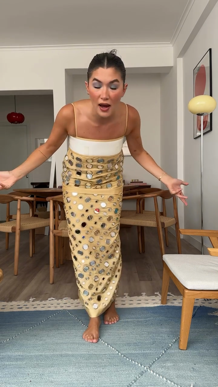 Yellow Mirror - Embellished Maxi Dress