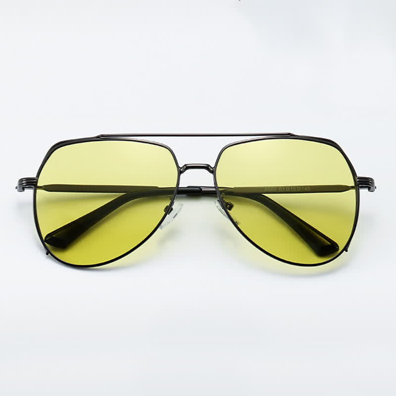 Spykay™ SG60941 Polarized Photochromic Double Bridges Aviator Sunglasses for Driving