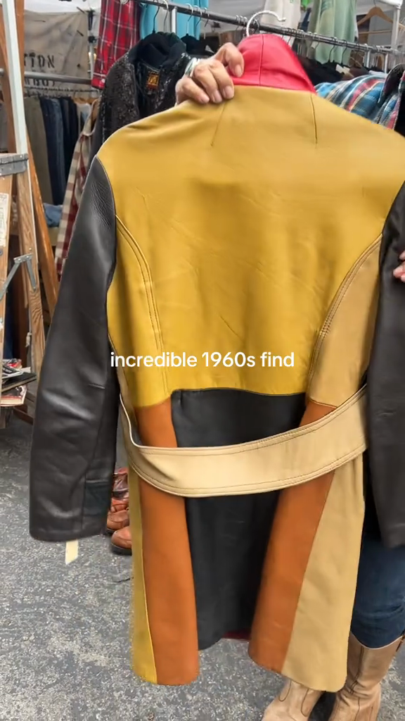 Patchwork Leather Trench Coat