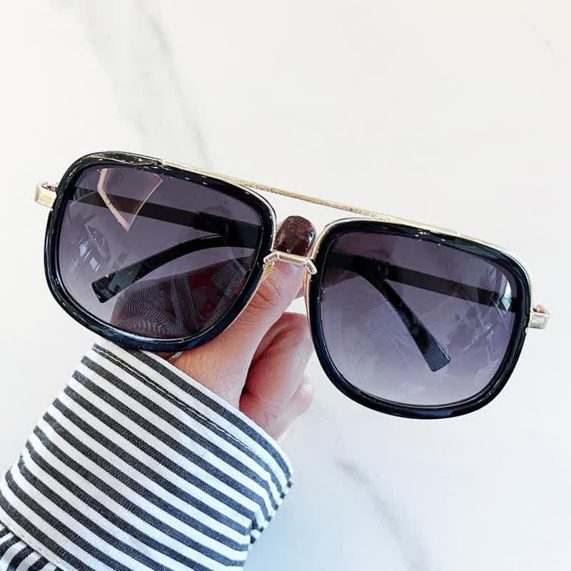 Spykay™ SG1013 Aviator Double Bridges Frame Brown Ombre Tinted Sunglasses
