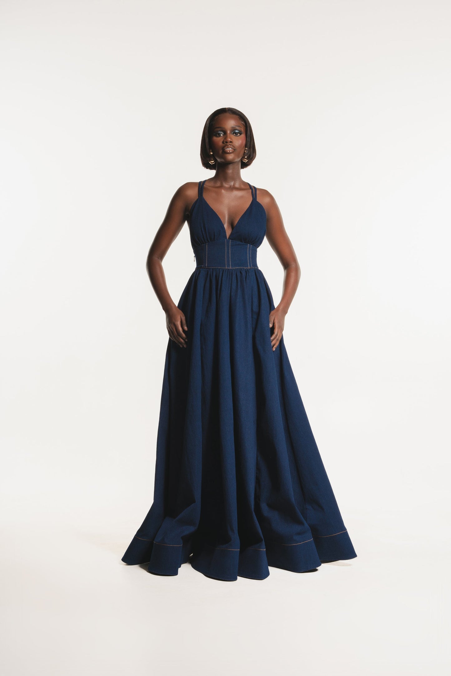 Blue Denim Maxi Dress