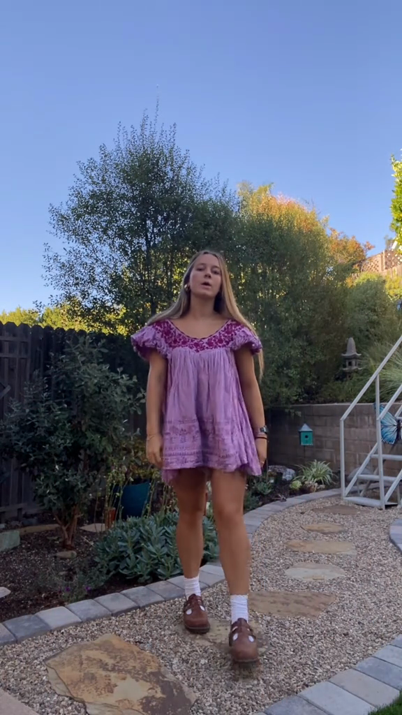 Purple Embroidered Babydoll Dress