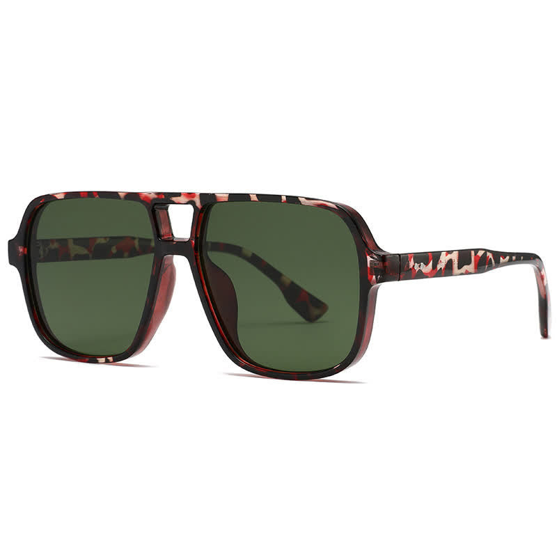 Spykay™ SG60730 Double Bridges Square Frame Vintage Sunglasses