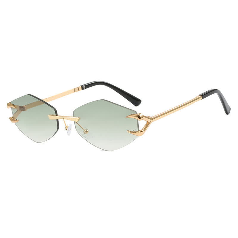 Spykay™ SG60856 Claw Temples Geometric Rimless Hipster Sunglasses
