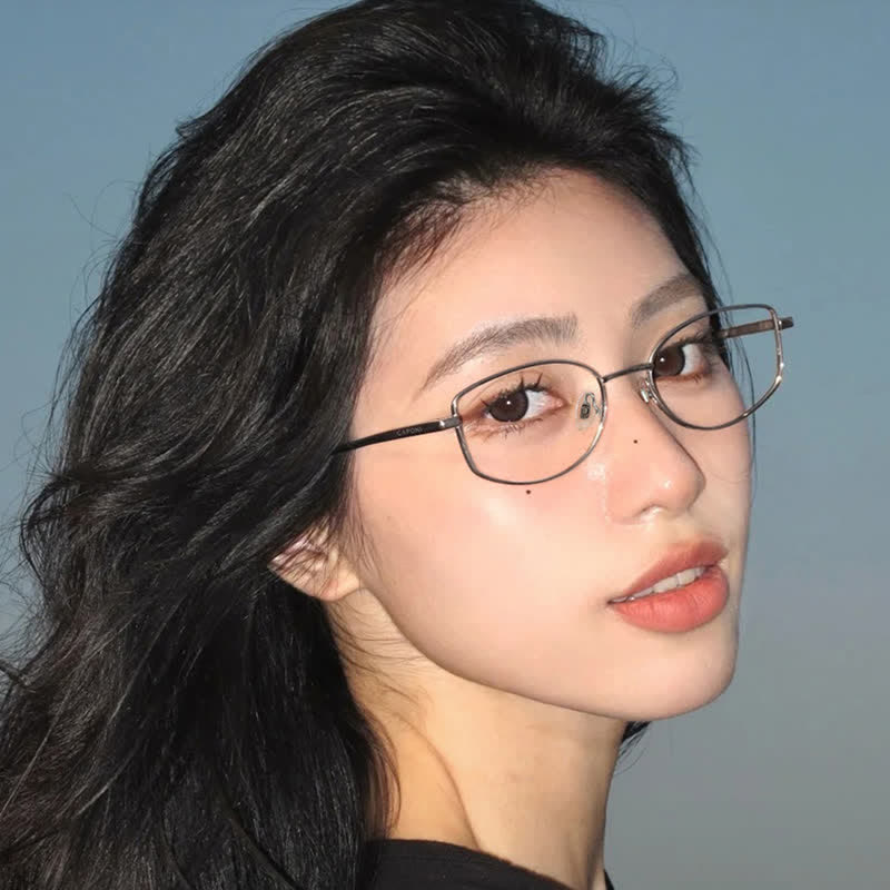 Spykay™ EG26806 Lightweight Vintage Oval Titanium Frame Anti-blue Light Glasses
