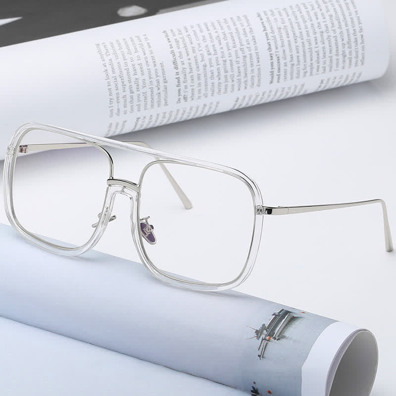 Spykay™ EG26683 Anti-blue Light Flat Top Square Frame Double Bridges Glasses