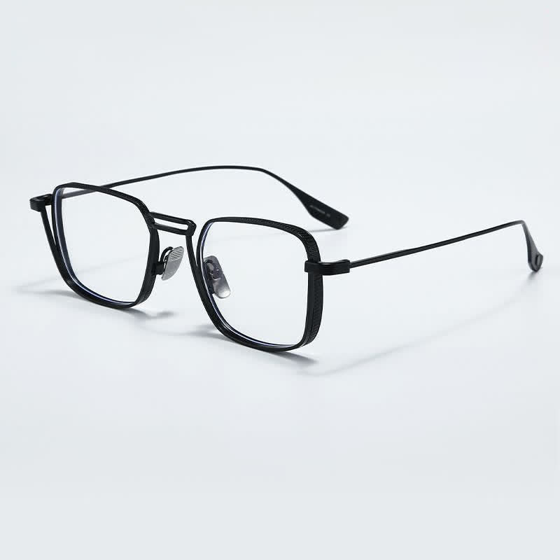 Spykay™ EG26738 Double Bridges Square Titanium Frame Anti-blue Light Vintage Glasses