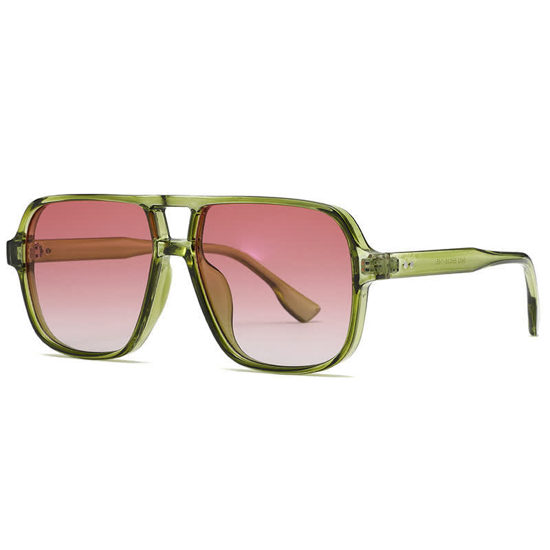 Spykay™ SG60730 Double Bridges Square Frame Vintage Sunglasses