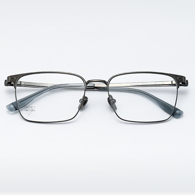 Spykay™ EG26794 Titanium Square Frame Anti-blue Light Simple Browline Glasses