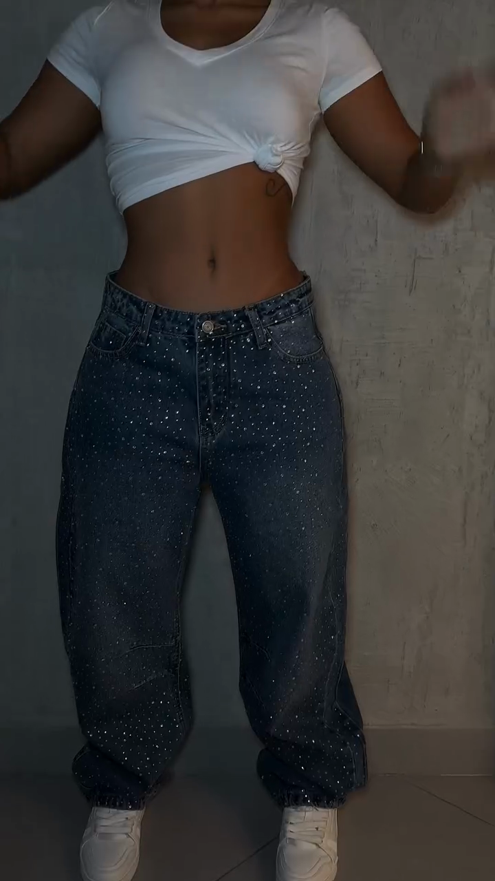 Sparkled Baggy Jeans
