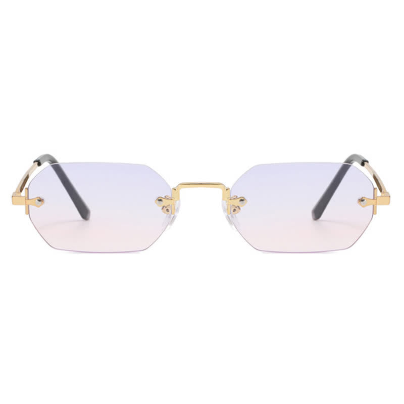 Spykay™ SG60884 Geometric Rimless Metal Temples Sunglasses