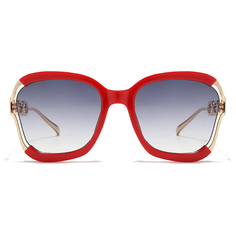 Spykay™ SG60860 Fashion Square Chain Temples Oversized Sunglasses