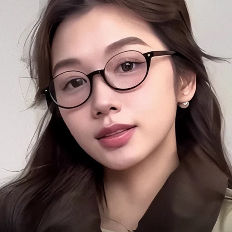 Spykay™ EG26712 Semi-Rimless Oval Star Pattern Frame Anti-blue Light Glasses