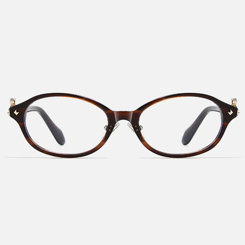 Spykay™ EG26800 Classic Retro Saturn Decor Oval Frame Anti-blue Light Glasses