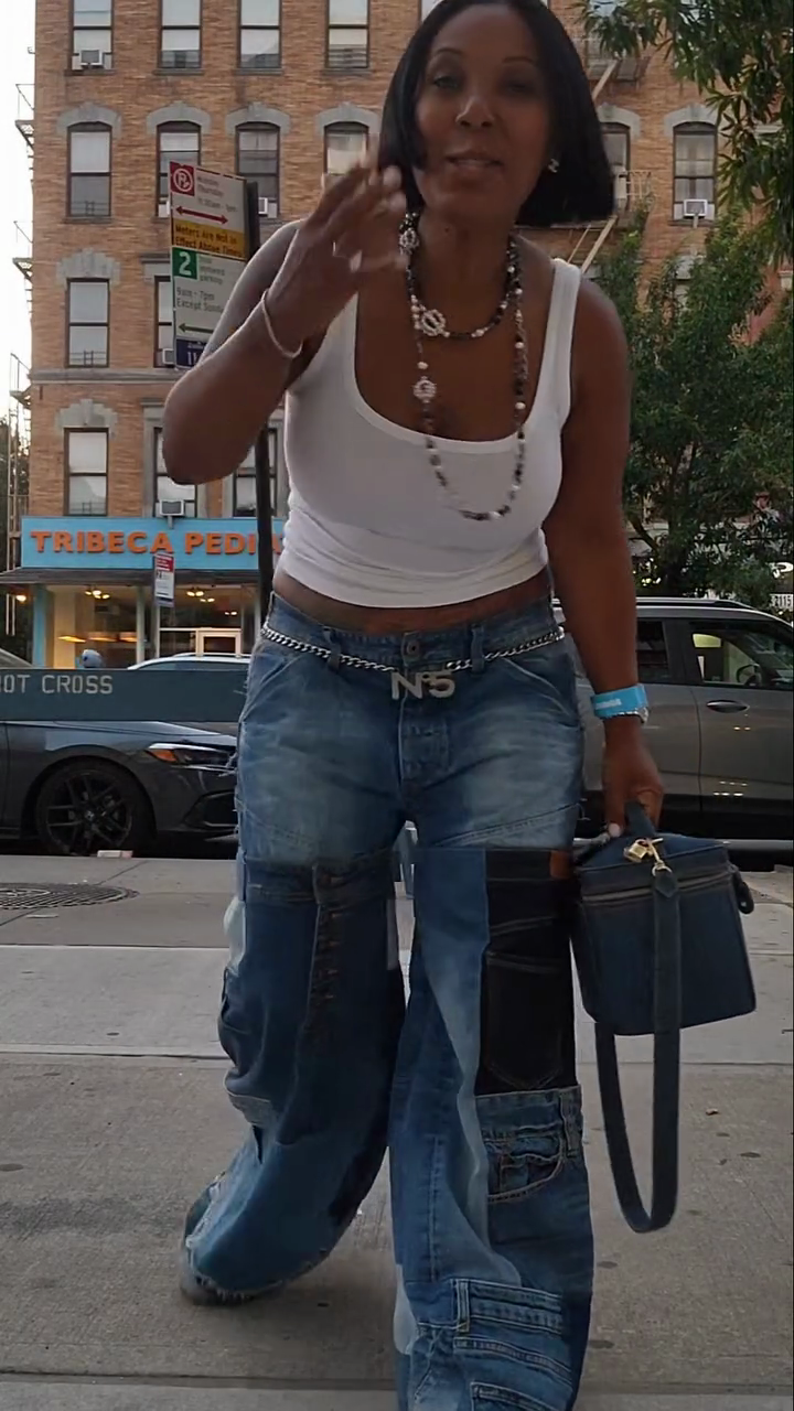 Patchwork Wide - Leg Jeans