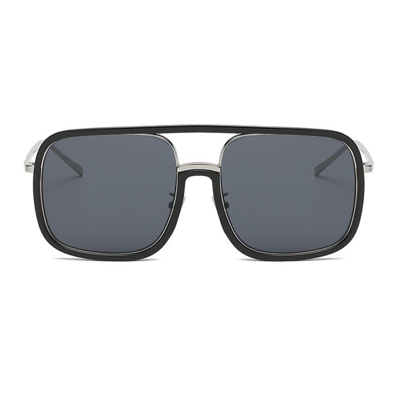 Spykay™ SG60732 Tortoise Pattern Flat Top Square Frame Double Bridges Sunglasses