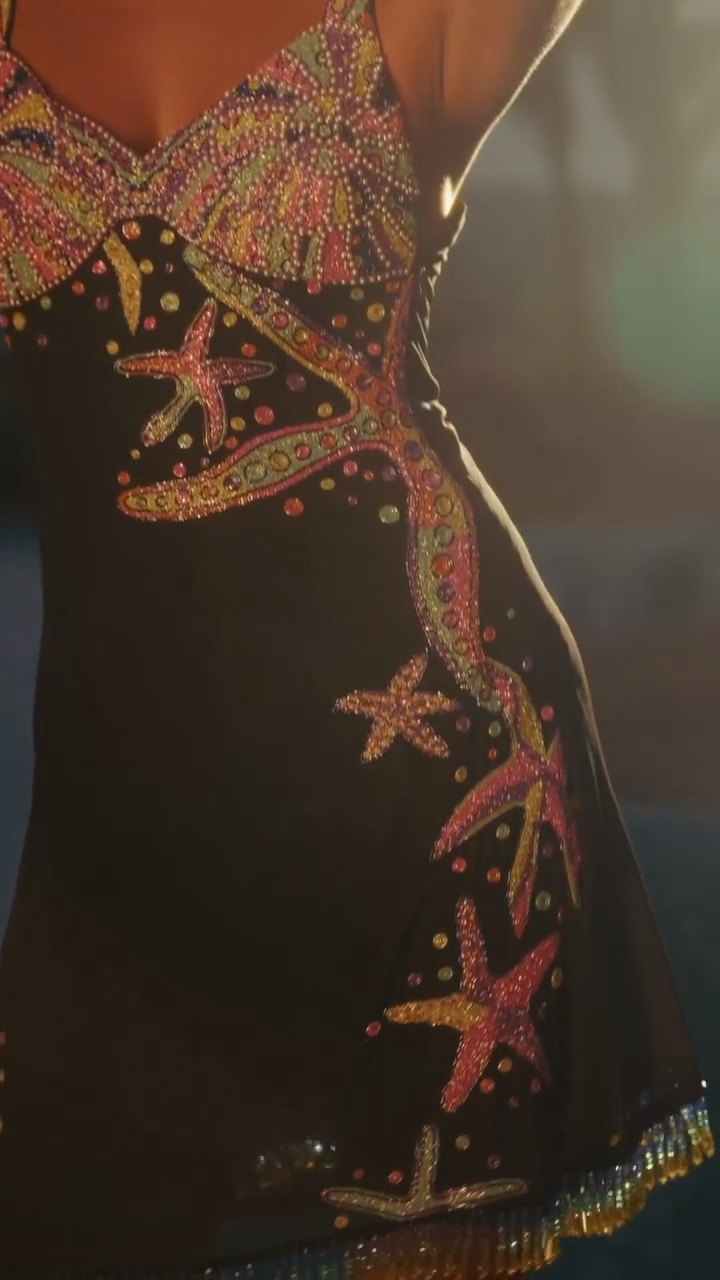 Colorful Embellished Beaded Mini Dress